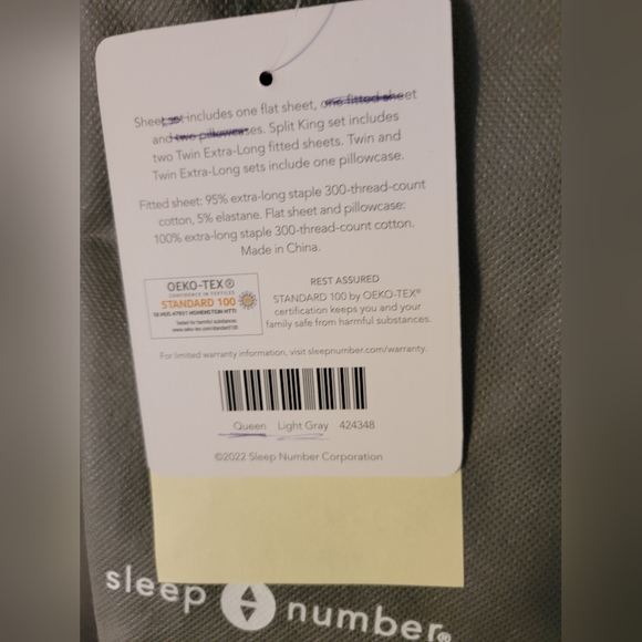 Sleep number flat sheet only queen size - Picture 2 of 4